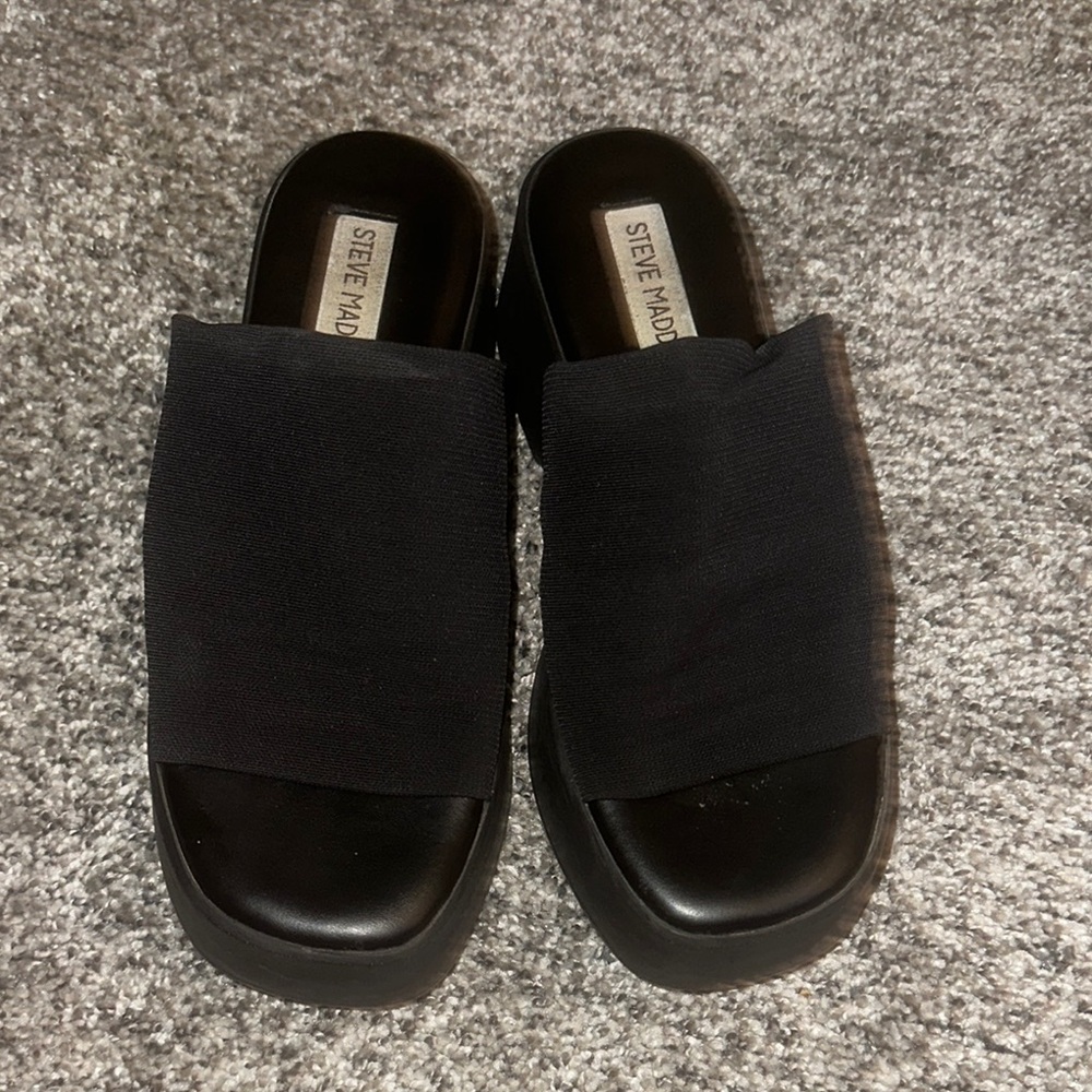 Steve Madden Black Slide Sandals